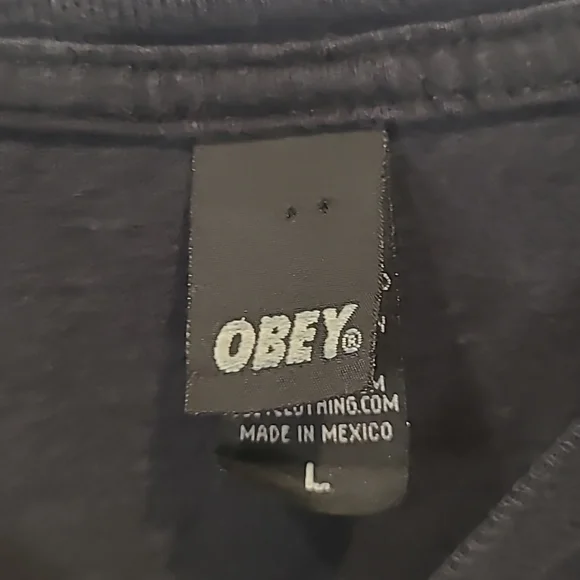Obey black tshirt worldwide propaganda large - Picture 2 of 9